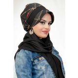 Aişe tesettür Siyah Zincir Desen Tesettür Şapka