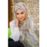Aişe tesettür Soft Renkler Geometrik Desen Hazır Şal