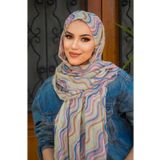 Aişe tesettür Soft Renkler Helezon Desenli Bone Hazır Şal