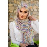 Aişe tesettür Soft Tonlamalı Geometrik Desen Hazır Şal