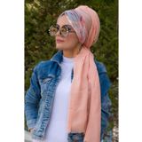 Aişe tesettür Somon Çiçek Çiçek Desen Hazır Şal