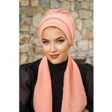 Aişe Tesettür Somon Krınkıl Atkılı Bone