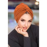Aişe tesettür Taba Burgulu Hazır Düğüm Bone