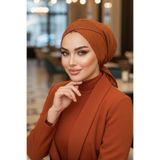 Aişe tesettür Taba Çapraz Bone