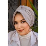 Aişe tesettür Taş Gri Tesettür Şapka Bone