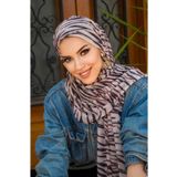 Aişe tesettür Zebra Desenli Bone Hazır Şal