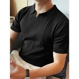 Aisha Elbise Erkek Kısa Kollu Polo Yakalı Triko Tshirt - Siyah - Standart