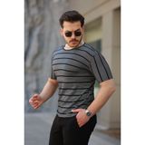 Aisha Elbise Erkek Petek Desenli Kısa Kollu T-Shirt - Siyah