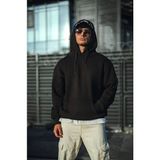 Aisha Elbise Kapşonlu Üç Iplik Penye Basic Sweatshirt - Siyah