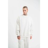Aisha Elbise Uzun Kol Bisiklet Yaka Yıkamalı Sweatshirt - Beyaz