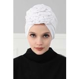 Aisha's Design B-21 Beyaz Güllü Penye Bone