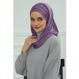 Aisha's Design BT-1 Mor Büzgülü Penye Boneli Şal