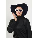 Aisha's Design Çıkarılabilir Arkası Fiyonklu Şapkalı Tesettür (Deniz,Havuz) Yüzücü Bonesi,Lacivert,S-10SN