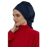 Aisha's Design HT-90 Lacivert Aerobin Kumaş Hazır Türban