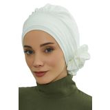 Aisha's Design HT-92 Beyaz Aerobin Kumaş Hazır Türban
