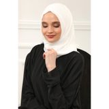 Aisha's Design İğnesiz Takılabilen Pratik Şifon Şal,Krem,PS-11