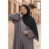Aisha's Design İğnesiz Takılabilen Pratik Şifon Şal,Siyah,PS-11