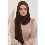 Aisha's Design PS-11 Kahverengi Klasik Tasarım Pratik Şifon Şal