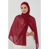 Aisha's Design Tesettür Boneli Kullanımı Rahat Pratik Şifon Şal,Bordo,PS-53
