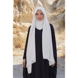 Aisha's Design Tesettür Boneli Pratik Şifon Şal,Beyaz,PS-46