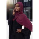 Aisha's Design Tesettür Boneli Pratik Şifon Şal,Bordo,PS-46