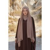Aisha's Design Tesettür Boneli Pratik Şifon Şal,Koyu Vizon,PS-46