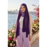 Aisha's Design Tesettür Boneli Pratik Şifon Şal,Mor,PS-46