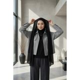Aisha's Design Tesettür Boneli Pratik Şifon Şal,Siyah,PS-46