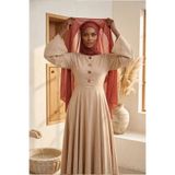 Aisha's Design Tesettür Boneli Pratik Şifon Şal,Tarçın,PS-46