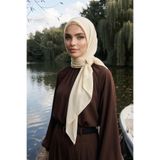 Aisha's Design Tesettür Kaymaz Krep Şal,PS-63,Krem