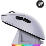 AJ179P Mc 3 Modlu 1000Hz 12.000 Dpı Manyetik Şarj Istasyonlu PAW3311 300 IPS Optik Sensör Gaming Mouse - Beyaz