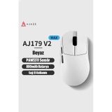 Aj179v2 Max 3 Modlu Kablolu-2.4ghz-bluetooth 1000hz 12.000 Dpı-paw 3311 Optik Sensör Oyuncu Mouse Diğer beyaz