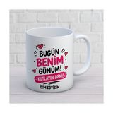 Ajans 313 AJANS313 Kişiye Özel Bugün Benim Günüm Kutlayın Beni Kupa Bardak - Kendine Özel Doğum Günü Hediyesi - 1 Adet - Beyaz