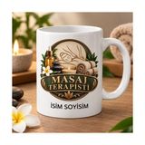 Ajans 313 Masaj Terapisti Kupa Bardak Taş Havlu ve Yaprak Desenli - 1 Adet - Beyaz