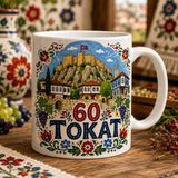 AJANS313 Tokat Geleneksel Çini Motifli Kupa Bardak - Memleket Seri 60 Tokat Çiçek Desenli Kahve Kupası - 1 Adet - Beyaz