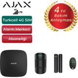 Ajax 4g Sim Kartlı Alarm Seti 2 Dedektörlü Sistem – 1 Adet Manyetik ve 1 Adet Hareket Dedektörü - Siyah