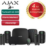 Ajax 4g Sim Kartlı Alarm Seti Dahili Siren ve Tuş Takımı Dahil 4 Dedektörlü Sistem – 2 Adet Manyetik ve 2 Adet Hareket Dedektörü -Siyah