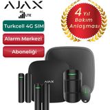 Ajax 4g Sim Kartlı Alarm Seti Siren Dahil 3 Dedektörlü Sistem – 2 Adet Manyetik ve 1 Adet Hareket Dedektörü – Siyah