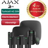 Ajax 4g Sim Kartlı Alarm Seti Siren Dahil 5 Dedektörlü Sistem – 4 Adet Manyetik ve 1 Adet Hareket Dedektörü – Siyah