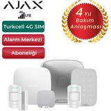Ajax 4g Sim Kartlı Alarm Seti Tuş Takımı ve Siren ile 3 Dedektörlü Sistem – 1 Adet Manyetik ve 2 Adet Hareket Dedektörü – Beyaz