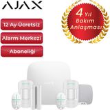 Ajax Alarm Dahili Siren Dahil 3 Dedektörlü Set – 2 Adet Hareket Dedektörü, 1 Adet Manyetik - Beyaz