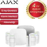 Ajax Alarm Siren Dahil 5 Dedektörlü Set – 4 Adet Hareket Dedektörü ve 1 Adet Manyetik - Beyaz
