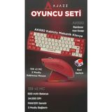 Ajazz 139 V2 Mc 3 Modlu Kablosuz Mouse + AK680 Kablolu Mekanik Klavye Oyuncu Seti - Kırmızı