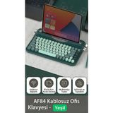 Ajazz Af-84 Daktilo Tarzı Kablosuz Klavye-Sessiz Tuş Yapısı-Çift Modlu Bağlantı- Ios/androıd Uyumlu - Yeşil