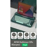 Ajazz AF-84 Daktilo Tarzı Kablosuz Klavye-Sessiz Tuş Yapısı-Çift Modlu Bağlantı- IOS/ANDROID Uyumlu