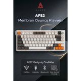 Ajazz AF82 Rgb Membran Kablosuz Oyuncu KLAVYESI-4000 Mah Batarya-Ekranlı - Beyaz
