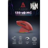 Ajazz AJ139 V2 Mc 24.000 Dpı PAW3311 Ultra Hafif 3 Modlu Oyuncu Mouse - 500MAH Batarya + Grip Tape - Kırmızı