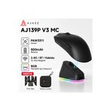 Ajazz Aj139P V3 MC Kablosuz Oyuncu Mouse-800 Mah Batarya RGB Şarj İstasyonu Çanta ve Tape