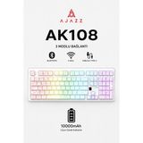 Ajazz AK108 10.000 Mah 3 Modlu Kablosuz Mekanik Oyuncu Klavyesi | Hot Swap Rgb