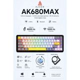 Ajazz AK680 Max Kablosuz Manyetik Switch Oyun Klavyesi - Hızlı Tepki Süresi ile Oyun İçin - Sarı - Siyah